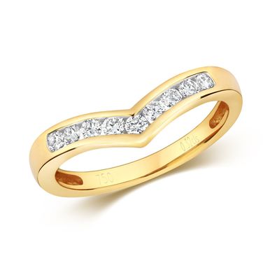 18 Karat (750) Gold Diamant Wünschelrute Ring Brillant-Schliff 0.33 Karat G - SI1