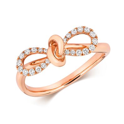 18 Karat (750) Rotgold Damen - Diamant Ring Brillant-Schliff 0.18 Karat G - VS