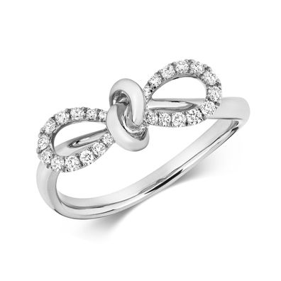 18 Karat (750) Weißgold Damen - Diamant Ring Brillant-Schliff 0.18 Karat G - VS