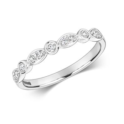 Eleganter 18 ct/ Karat Weißgold Diamant Ring Brillant-Schliff 0.22 Karat HI - SI