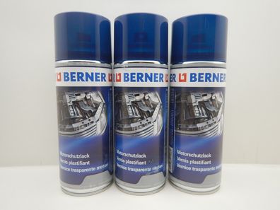 3x Berner Spraydose Motorschutzlack Schutzlack Motor Schutz Kfz Lack 400ml
