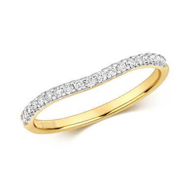 9 ct/ Karat Weißgold/ Gelb Gold Damen - Diamant Ring Brillant-Schliff 0.17 Karat