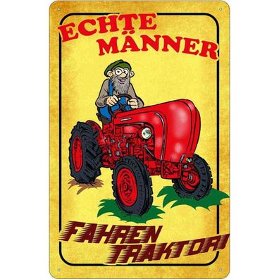 vianmo Blechschild 20x30 cm gewölbt Männer Frauen Echte Männer fahren Traktor