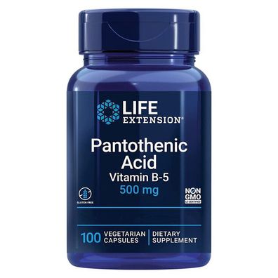 Life Extension, Vitamin B5 (Pantothensäure), 500mg, 100 vegetarische Kapseln