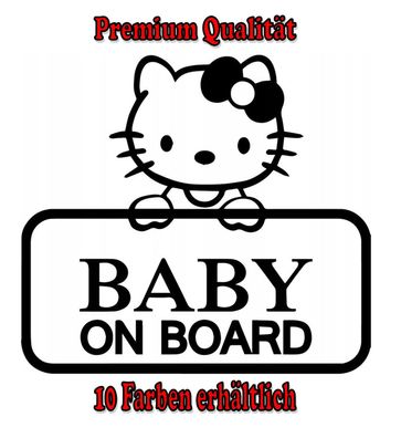 Baby on Board Hello Kitty Aufkleber Sticker Tuning Styling Fun Bike Wunschfarbe (224)