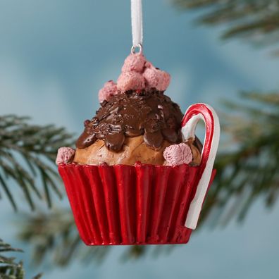 Weihnachtsbaumschmuck Muffin Cupcake Törtchen Anhänger Geschenk H: 8cm braun