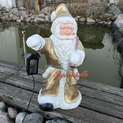 Weihnachtsmann Laterne Deko Winter Advent Aufstellfigur Dekoration Nikolaus gold
