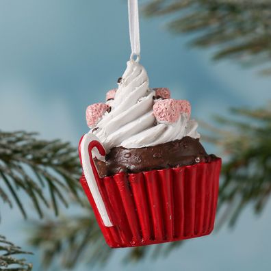 Weihnachtsbaumschmuck Muffin Cupcake Törtchen Anhänger Geschenk H: 8cm rosa