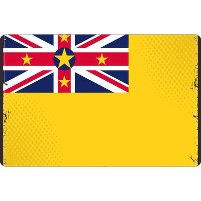 vianmo Blechschild Wandschild 20x30 cm Niue Fahne Flagge