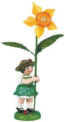 Hubrig Volkskunst 'Blumenkinder Mädchen mit Narzisse - 11cm'