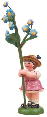 Hubrig Volkskunst 'Blumenkinder Mädchen mit Vergissmeinnicht - 11cm'