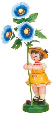 Hubrig Volkskunst 'Blumenkinder - Mädchen - MALVE - blau 24cm'
