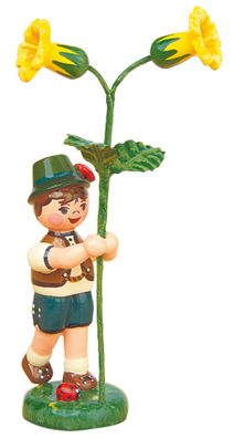 Hubrig Volkskunst 'Blumenkinder Junge mit Schlüsselblume - 11cm'