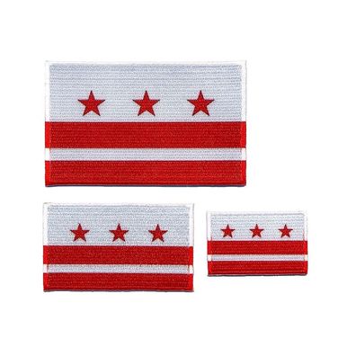 3 Flaggen Washington D.C. Amerika US Patches USA Aufnäher Aufbügler Edel Set 102