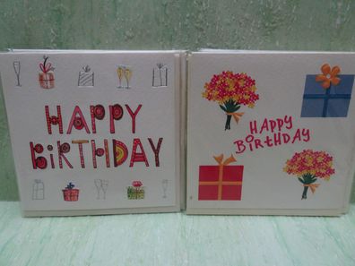 Krago mini Grußkarten Kuvert Happy Birthdayhochwertige geprägte Karten & Klammer OVP