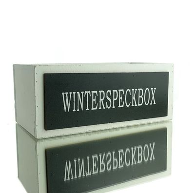 nature trends "Winterspeckbox" Kiste weiß 25 x 13 cm aus Holz