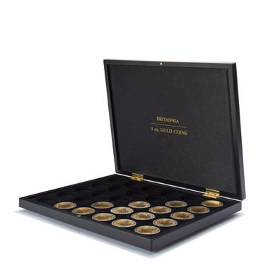 Leuchtturm Kassette schwarz für 30 Britannia Goldmünzen in Kapseln 368472