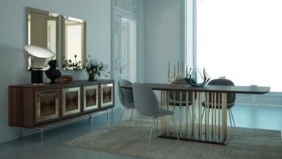 Design Esszimmer Set Esstisch 5tlg Holz Möbel luxuriös 4x Stuhl Tisch