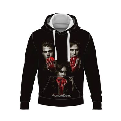 Kinder The Vampire Diaries Kapuzenpullover Damon Elena Hoodie 3D Druck Sweatshirts