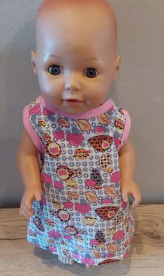 Witziges buntes Kleid für Puppen in der Gr. 35-40 cm