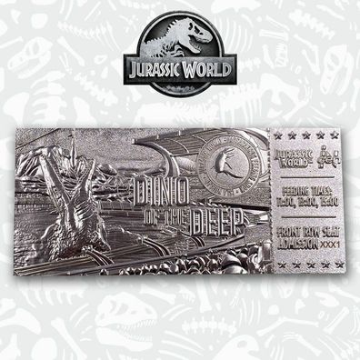Jurassic World Replik Replica Mosasaurus Ticket Limited - versilbert - Original