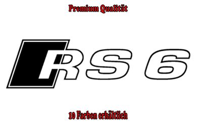 RS6 Auto Aufkleber Sticker Tuning Styling Bike Wunschfarbe (598)