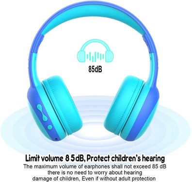 Bluetooth-Headsets für Kinder mit Mikrofonen, Blau