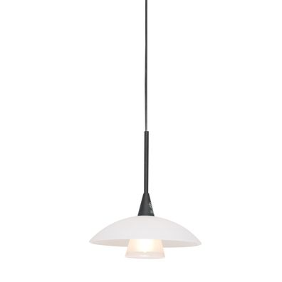 Steinhauer Pendelleuchte Tallerken 1-flammig Leuchte schwarz matt / Glas weiß ...