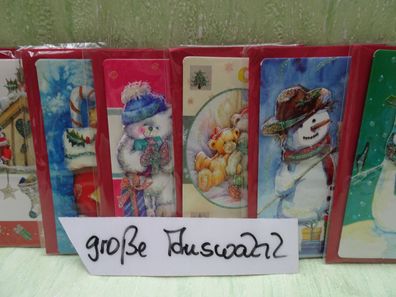 Sets: 3D mini Grußkarten mit Glimmer & Kuvert Schneemann Teddy Weihnachtsmann... OVP