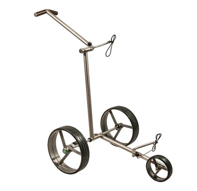 Fasan®, 3 Rad Edelstahl Golf Trolley, zerlegbar und klappbar, in Titan-Optik