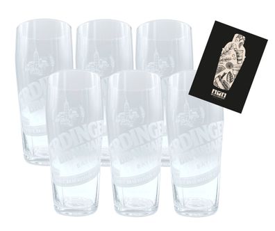 6x Erdinger Brauhaus Bayern Weizen Bierglas Glas Gläser - 6x Biergläser 0,3l