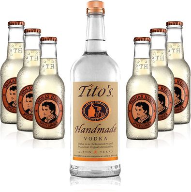 Moscow Mule Set - Titos Handmade Vodka 0,7l 700ml (40% Vol) + 6x Thomas Henry S