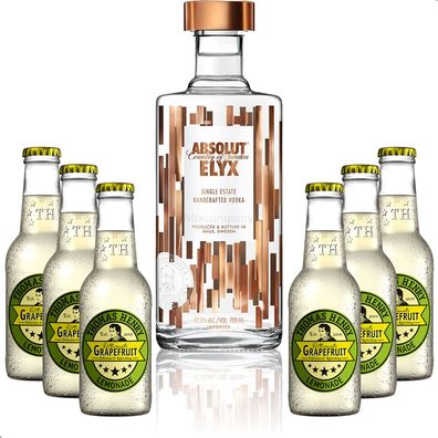 Vodka Lemon Set - Absolut Elyx Vodka 0,7l 700ml (42,3% Vol) + 6x Thomas Henry G