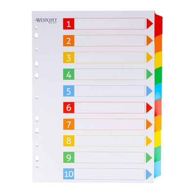 Register Trennblätter für DIN A4 - 10 Tabs in 5 Farben zur optimalen Büroorganisation