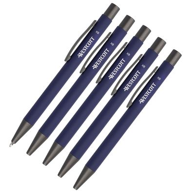 Druckkugelschreiber Kugelschreiber Kuli Blau 5 nachhaltige Aluminium-Stifte Umwelt...