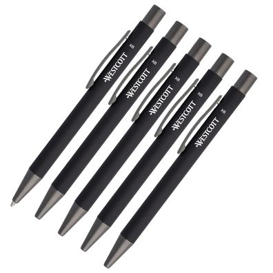 Druckkugelschreiber Kugelschreiber Kuli Schwarz 5 nachhaltige Aluminium-Stifte ...