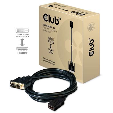 Kabel Video DVI => HDMI 1.4 ST/ BU 2,0m * Club3D*