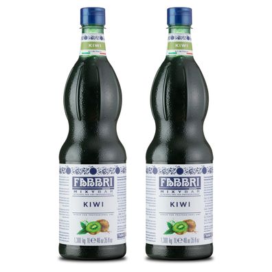 Food-United FABBRI Mixybar KIWI-SIRUP 2x1L für Mocktail Schorle Eistee Cocktail