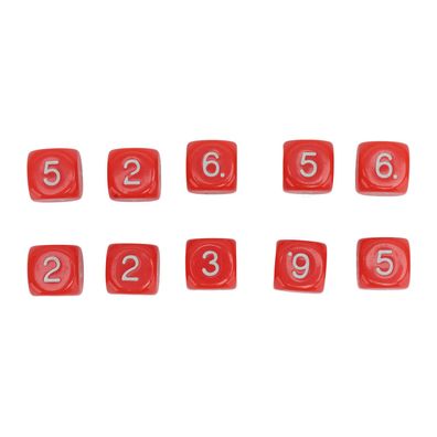 20 Stück 6-seitige Zahlenwürfel aus Kunststoff, 16 mm, runde Ecke