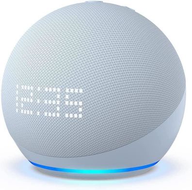 Amazon Echo Dot + Uhr * Grau/ Blau* (5th Generation)