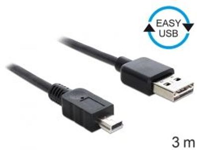 Kabel USB 2.0 A (St) => MINI 5-polig (St) 3,0m Easy USB * DeLock*