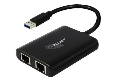 ALLNET USB 3.0 Typ-A Netzwerk Adapter 2x + 1x USB 3.0 Hub ALL-NC-2G-102-USB-A ...