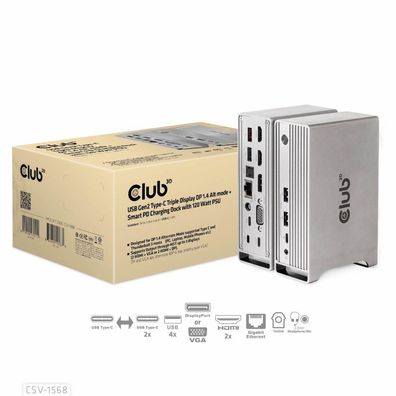 Club 3D Dockingstation - USB Typ C Triple Docking Station * schwarz*