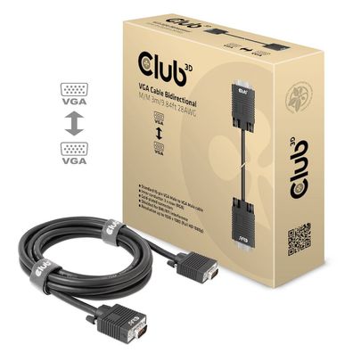 Kabel Video VGA ST/ ST 10,0m AWG28 * Club3D*