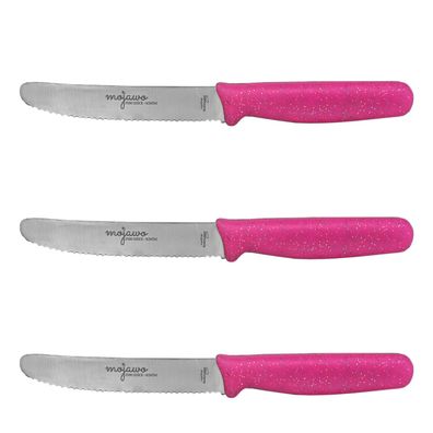 3 Stück Mojawo Frühstücksmesser Tafelmesser Brötchenmesser Made in Solingen Pink