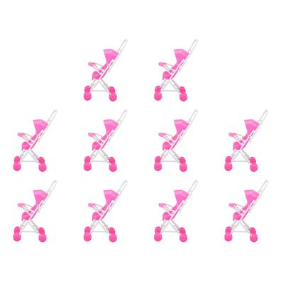 10 Set Miniatur-Babypuppen-Kinderwagen, DIY-Simulation