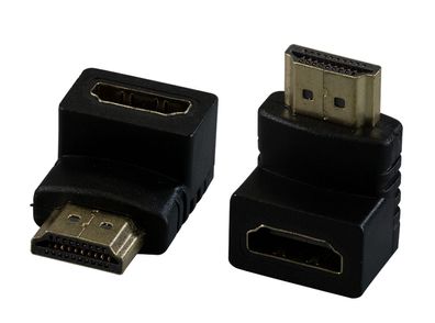 Kabel Video HDMI, Kupplung, Typ A, Bu/ St, Stecker 90Grad gewinkelt