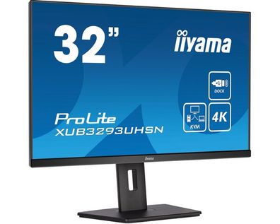 TFT 31,5"/80,0cm iiyama ProLite XUB3293UHSN * schwarz* KVM-Switch, USB-C-Dock und ...