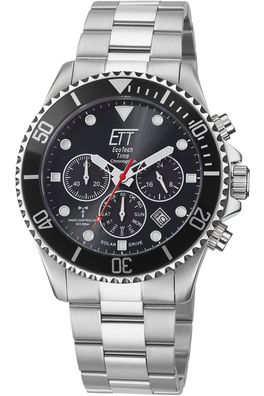 ETT Eco Tech Time Funk-Solar Herren-Chronograph Watersports Schwarz EGS-11607-25M