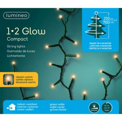 Lumineo LED Lichterkette 1•2 Glow Compact 210 cm 700 Lichter klassisch warm